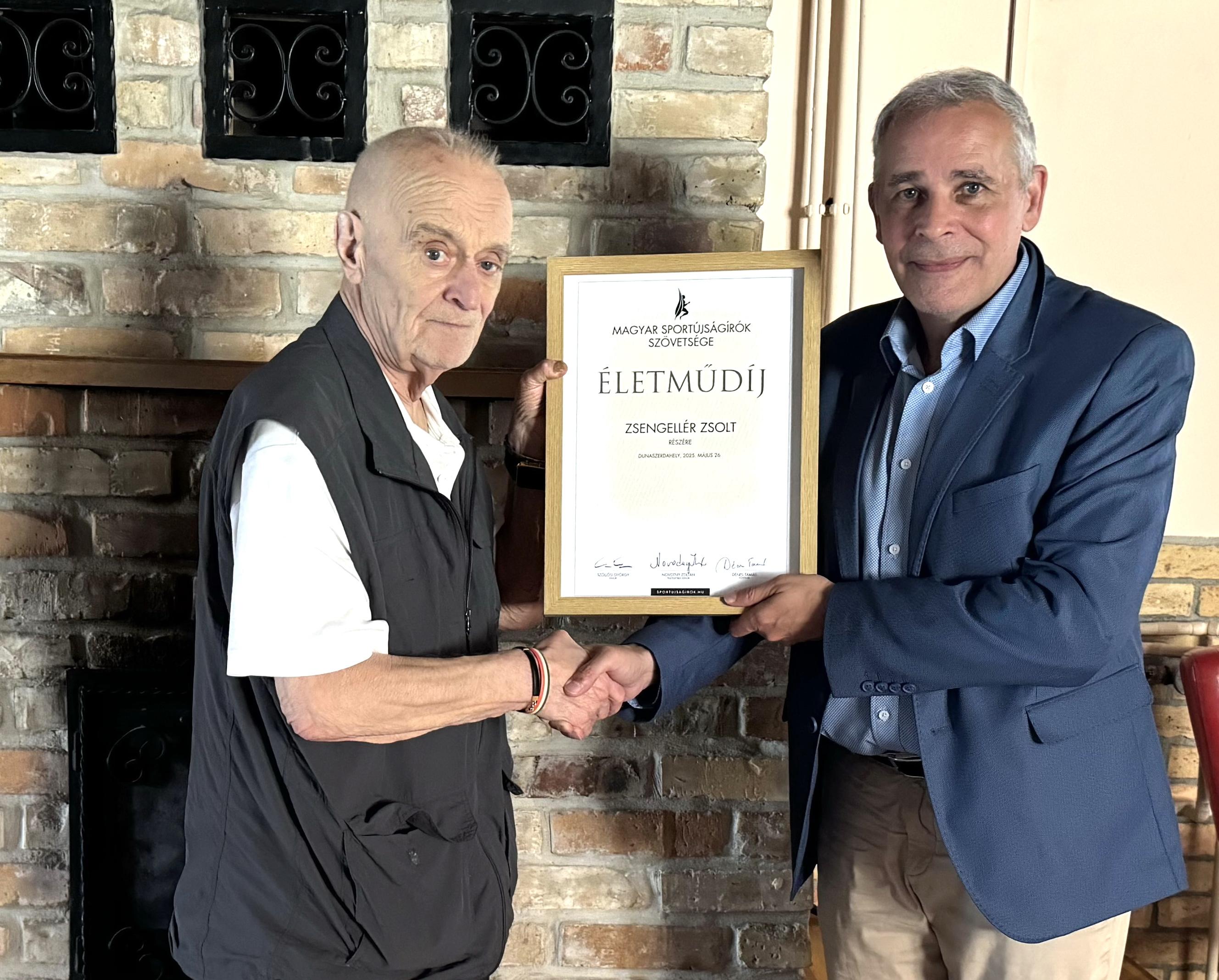 Zsengellér Zsolt  átvette az Életműdíjat